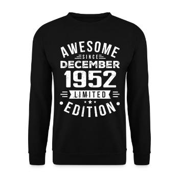 Cadeau d’anniversaire né en décembre 1952 - Sweat-shirt Unisexe - noir - Devant - Alina (178cm) & Michal (187cm)