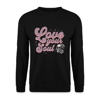 Skull with Rose Retro Design, Love Your Soul - Unisex Sweatshirt - black - Front - Alina (178cm) & Michal (187cm)