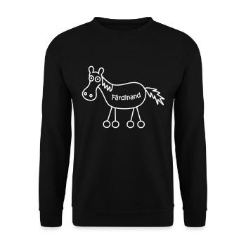 Färdinand, Ferdinand, Färt, Pferd - Unisex Pullover - Schwarz - Vorne - Alina (178cm) & Michal (187cm)