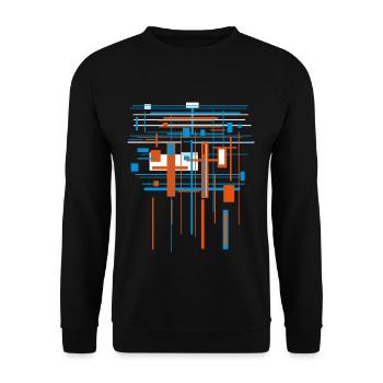 Architektur VEKTOR ( abstrakte Kunst) - Unisex Pullover - Schwarz - Vorne - Alina (178cm) & Michal (187cm)