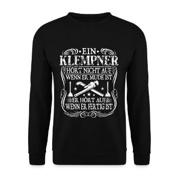 Klempner - Unisex Pullover - Schwarz - Vorne - Alina (178cm) & Michal (187cm)
