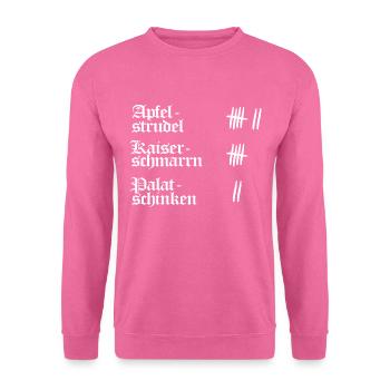 bayern apfelstrudel hüttengaudi - Unisex Pullover - Pink - Vorne
