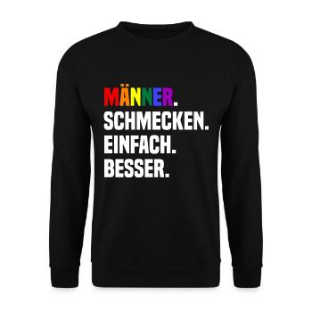 Männer Schmecken Einfach Besser - Unisex Pullover - Schwarz - Vorne - Alina (178cm) & Michal (187cm)
