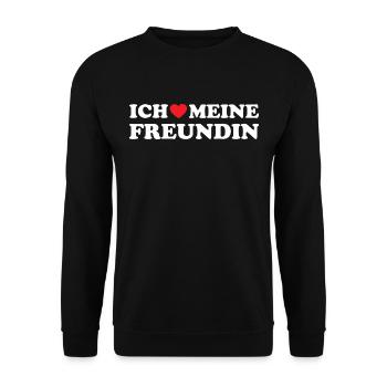 I love my girlfriend, girlfriend gifts - Unisex Sweatshirt - black - Front - Alina (178cm) & Michal (187cm)