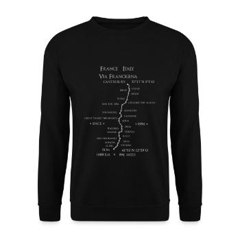 Pilgrimage route Franconia Italy France - Unisex Sweatshirt - black - Front - Alina (178cm) & Michal (187cm)