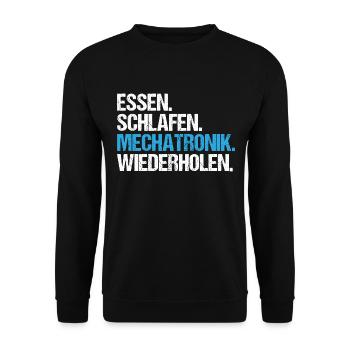 Mechatroniker Mechatronik Mechatronics Engineer - Unisex Pullover - Schwarz - Vorne - Alina (178cm) & Michal (187cm)