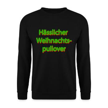Hässlicher Weihnachtspullover - Unisex Pullover - Schwarz - Vorne - Alina (178cm) & Michal (187cm)