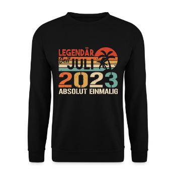 2023 Juli Geboren im Juli 2023 - Unisex Pullover - Schwarz - Vorne - Alina (178cm) & Michal (187cm)