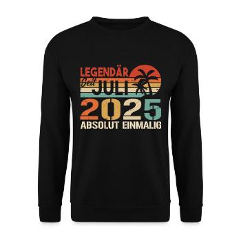 2025 Juli Geboren im Juli 2025 - Unisex Pullover - Schwarz - Vorne - Alina (178cm) & Michal (187cm)