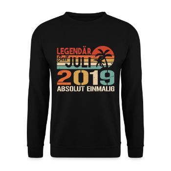 2019 Juli Geboren im Juli 2019 - Unisex Pullover - Schwarz - Vorne - Alina (178cm) & Michal (187cm)