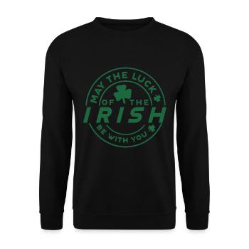 May The Luck Be With You - St. Patrick's Day - Unisex Sweatshirt - black - Front - Alina (178cm) & Michal (187cm)