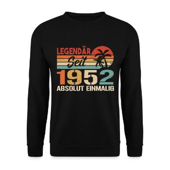 Original 1952 Jahrgang Vintage Geburtstag 1952 - Unisex Pullover - Schwarz - Vorne - Alina (178cm) & Michal (187cm)