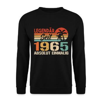 Original 1965 Jahrgang Vintage Geburtstag 1965 - Unisex Pullover - Schwarz - Vorne - Alina (178cm) & Michal (187cm)