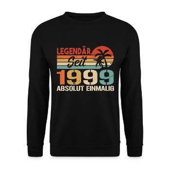 Original 1999 Jahrgang Vintage Geburtstag 1999 - Unisex Pullover - Schwarz - Vorne - Alina (178cm) & Michal (187cm)