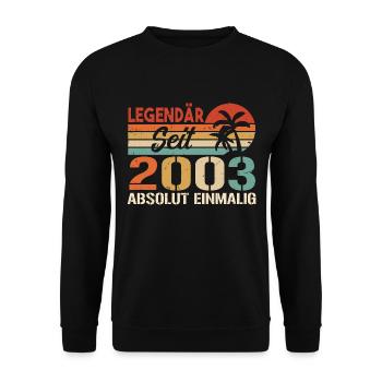 Original 2003 Jahrgang Vintage Geburtstag 2003 - Unisex Pullover - Schwarz - Vorne - Alina (178cm) & Michal (187cm)