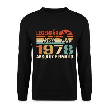 Original 1978 Jahrgang Vintage Geburtstag 1978 - Unisex Pullover - Schwarz - Vorne - Alina (178cm) & Michal (187cm)
