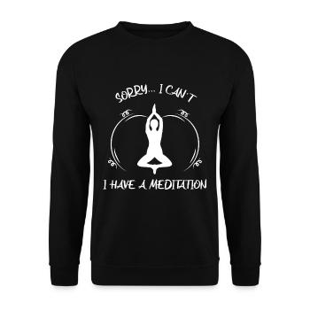 Meditaion - Unisex Pullover - Schwarz - Vorne - Alina (178cm) & Michal (187cm)