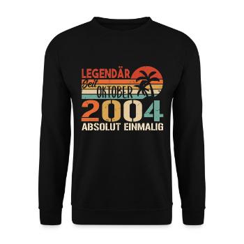 Legenden werden im Oktober 2004 geboren - 2004 - Unisex Pullover - Schwarz - Vorne - Alina (178cm) & Michal (187cm)