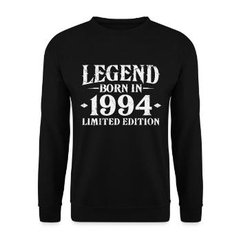 Légende depuis 1994 Vintage Born Anniversaire - Sweat-shirt Unisexe - noir - Devant - Alina (178cm) & Michal (187cm)