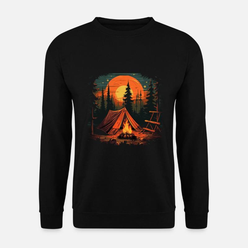 Lagerfeuer, Lagerfeuer - Unisex Pullover - Schwarz