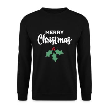 Merry Christmas Holly - Unisex Sweatshirt - black - Front - Alina (178cm) & Michal (187cm)