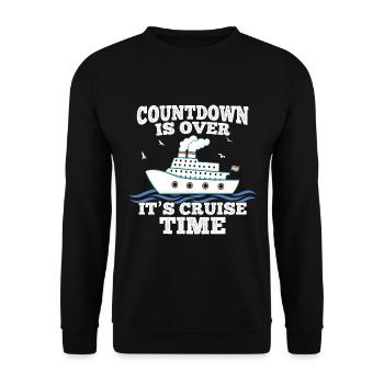 Countdown Is Over It's Cruise Time - Kreuzfahrt - Unisex Pullover - Schwarz - Vorne - Alina (178cm) & Michal (187cm)