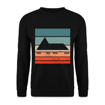 ADSR Modular Techno Festival Nerd Synthesizer - Unisex Sweatshirt - black - Front - Alina (178cm) & Michal (187cm)