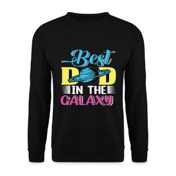 Best Dad in the Galaxy - Unisex Sweatshirt - black - Front - Alina (178cm) & Michal (187cm)