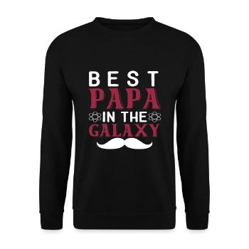 Bester Vater in der Galaxie - Unisex Pullover - Schwarz - Vorne - Alina (178cm) & Michal (187cm)