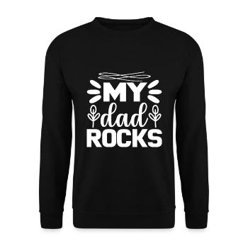 My dad rocks - Unisex Sweatshirt - black - Front - Alina (178cm) & Michal (187cm)