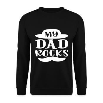 My dad rocks - Unisex Sweatshirt - black - Front - Alina (178cm) & Michal (187cm)