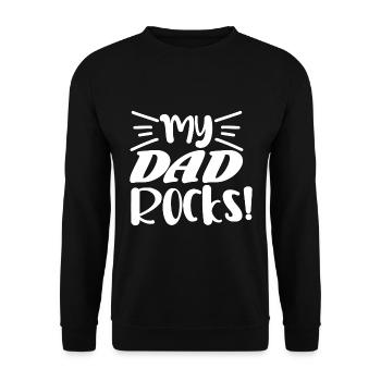 My dad rocks - Unisex Sweatshirt - black - Front - Alina (178cm) & Michal (187cm)