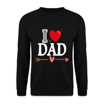 « J’aime papa » - Sweat-shirt Unisexe - noir - Devant - Alina (178cm) & Michal (187cm)