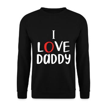 « J’aime papa » - Sweat-shirt Unisexe - noir - Devant - Alina (178cm) & Michal (187cm)