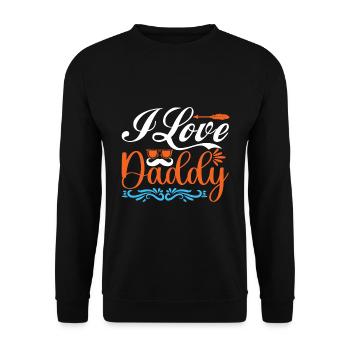 "I love daddy" - Unisex Sweatshirt - black - Front - Alina (178cm) & Michal (187cm)