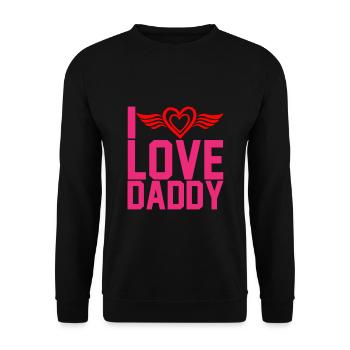 « J’aime papa » - Sweat-shirt Unisexe - noir - Devant - Alina (178cm) & Michal (187cm)