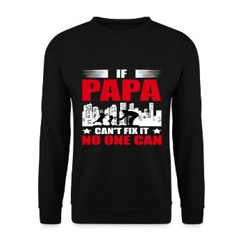 Hommes si Papa ne peut pas réparer Papa Cadeau - Sweat-shirt Unisexe - noir - Devant - Alina (178cm) & Michal (187cm)