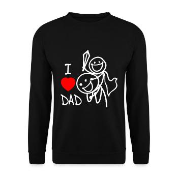 Ich liebe Papa DE - Unisex Pullover - Schwarz - Vorne - Alina (178cm) & Michal (187cm)