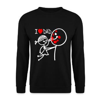 Ich liebe Papa DE - Unisex Pullover - Schwarz - Vorne - Alina (178cm) & Michal (187cm)