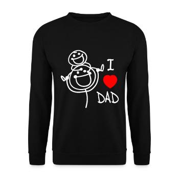 Ich liebe Papa DE - Unisex Pullover - Schwarz - Vorne - Alina (178cm) & Michal (187cm)