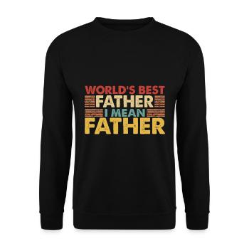 Weltweit bester Farter Mid-Range Dad- Funny Dads - Unisex Pullover - Schwarz - Vorne - Alina (178cm) & Michal (187cm)