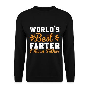 Weltweit bester Farter Mid-Range Dad- Funny Dads - Unisex Pullover - Schwarz - Vorne - Alina (178cm) & Michal (187cm)