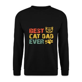 Vater der Katze - Unisex Pullover - Schwarz - Vorne - Alina (178cm) & Michal (187cm)