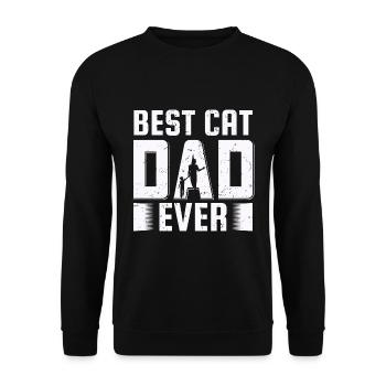 Vater der Katze - Unisex Pullover - Schwarz - Vorne - Alina (178cm) & Michal (187cm)