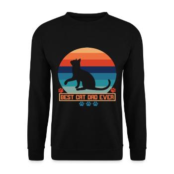 Vater der Katze - Unisex Pullover - Schwarz - Vorne - Alina (178cm) & Michal (187cm)