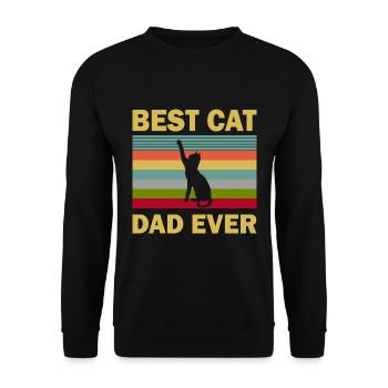 Vater der Katze - Unisex Pullover - Schwarz - Vorne - Alina (178cm) & Michal (187cm)