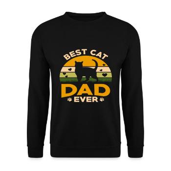 Vater der Katze - Unisex Pullover - Schwarz - Vorne - Alina (178cm) & Michal (187cm)