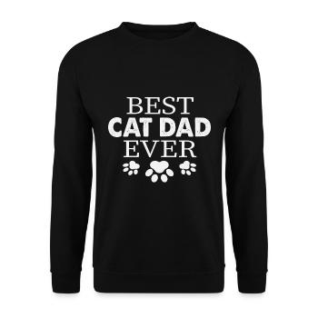 Vater der Katze - Unisex Pullover - Schwarz - Vorne - Alina (178cm) & Michal (187cm)