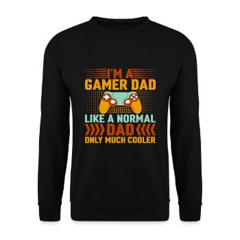 FATHER S DAY Gamer - Unisex Sweatshirt - black - Front - Alina (178cm) & Michal (187cm)