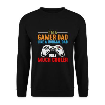 FATHER S DAY Gamer - Unisex Sweatshirt - black - Front - Alina (178cm) & Michal (187cm)